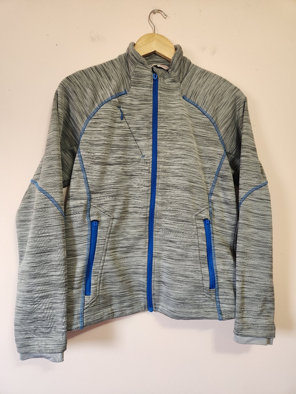 North End Sport Grey Space Dye Performance Full Zip Fleece Jacket Size M EUC